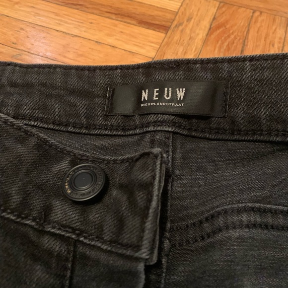 VINTAGE NEUW DENIM DISTRESSED SKINNY FIT DARK BLACK GREY JEANS STREETWEAR EUC - Picture 5 of 8